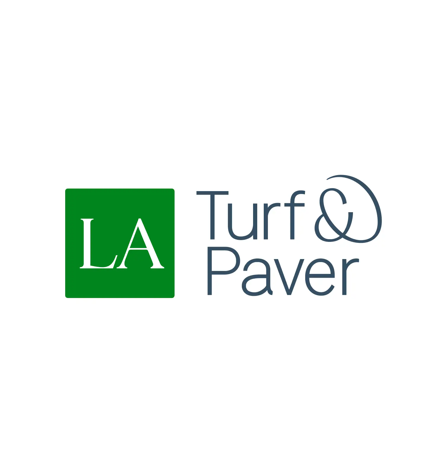 la turf and paver white logo background small