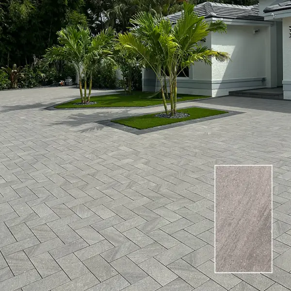 3CM Pietra Lavica Grey Porcelain Pavers with SPACER BARS
